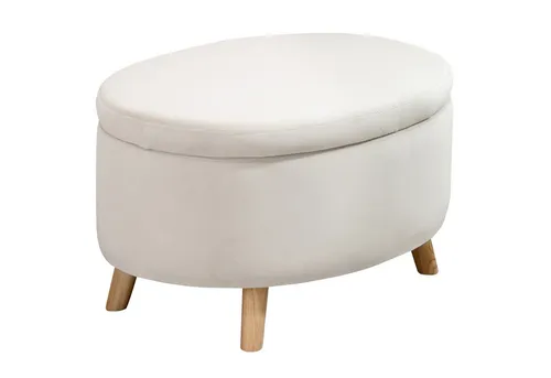 furnicato Sitztruhe Sitzbank mit Stauraum, Beige, 71 x 51,5 x 42 cm - Elegante Sitzbank mit praktischem Stauraum für Bücher und Accessoires. Der samtige Bezug und die klassischen Holzbeine verleihen Ihrem Raum einen Hauch von Glamour. Ideal als Hocker oder Beistelltisch.