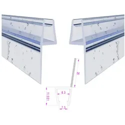 WITEN&NOCK Duschdichtung 7-8 mm Ersatzdichtung mit extra langer Dichtfahne Dichtungsprofile, L: 90 cm, (2-St) weiß 90 cm