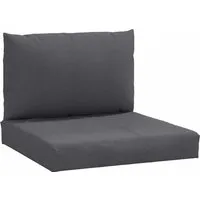 vidaXL Palettenkissen 2-tlg. Melange Anthrazit Stoff - Auflagen & Polster - Bequeme, langlebige Kissen aus UV-beständigem Polyester für optimalen Sitzkomfort im Garten oder Zuhause.