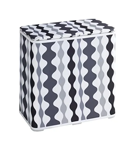 WENKO 62011100 Wäschetruhe Monti Wäschesammler, Fassungsvermögen 65 L, 49 x 50 x 27 cm, Mehrfarbig