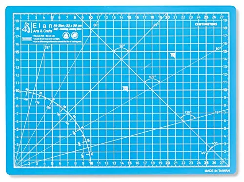 Elan Schneidematte A4 Blau, 5-lagige Schneidematte 22x30 Selbstheilend, Bastelunterlage Schnittfest A4, Cutting Mat 22x30, Schneideunterlage Basteln