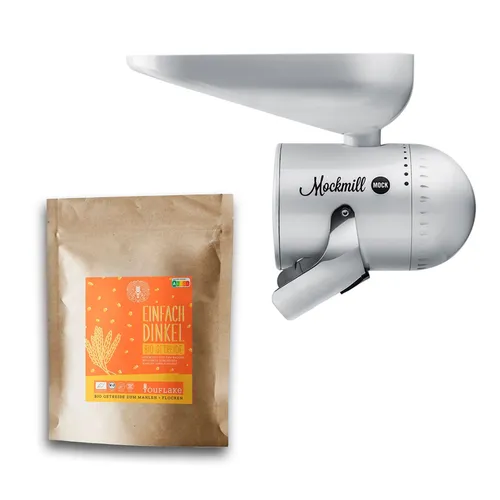 Mockmill Mahlvorsatz + 2,5 kg Bio Dinkel | Starter-Kit für Küchenmaschinen