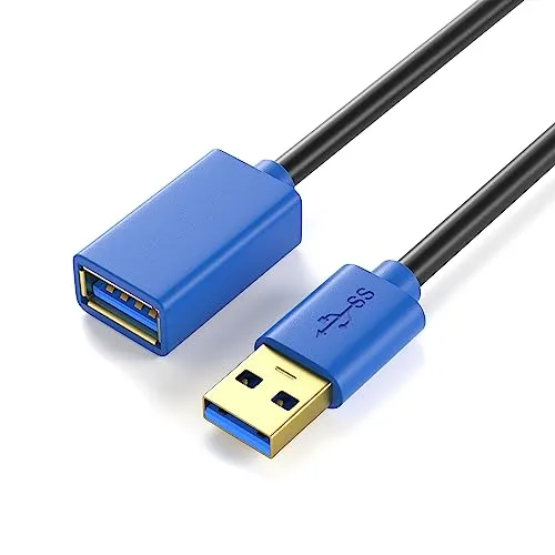 JAMEGA - 5m USB 3.0 Verlängerung USB-A Buchse auf A Stecker High Speed Datenübertragung 5Gbps USB Verlängerungskabel mit Vergoldeten Kontakte für Kartenlesegerät, Tastatur, Drucker, Scanner, Kamera