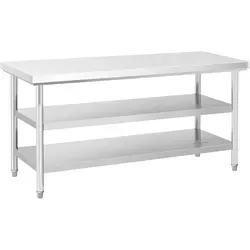 Royal Catering Edelstahltisch 70 x 180 cm - Arbeitstisch für Lebensmittelzubereitung mit einer Traglast von bis zu 500 kg, ideal für professionelle Küchen dank stabiler Konstruktion und hygienischem Edelstahl.