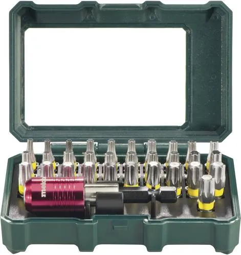 Metabo 62670900 Bit-Set 32-teilig TX - Werkzeug-Sets mit 32 hochwertigen Innen-Sechsrund-Bits, ideal für präzises Arbeiten und vielseitige Anwendungen.