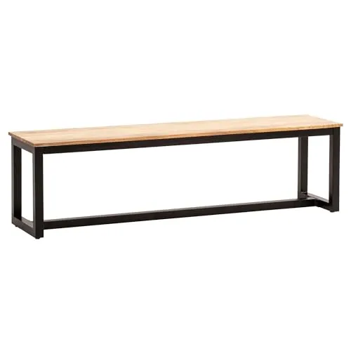 FineBuy Esszimmerbank Akazie Massivholz im Loft-Style - Esszimmer Sitzbänke aus elegantem Akazienholz mit Metallbeinen im trendigen Industrial-Design – ein stilvolles Highlight für dein Esszimmer.