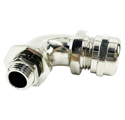 TRU COMPONENTS Kabelsockel 90 Grad Kabelverschraubung M40 - Kabelbefestigungen - Vernickelte Messing-Kabelverschraubung für zuverlässige Verbindung und optimalen Schutz der Kabel.