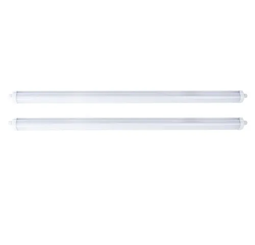LED Wannenleuchte Feuchtraumlampe 48W 2er Set - Hochwertige Industrie-Wannenleuchte mit IP65 Schutz für optimale Beleuchtung in Werkstätten und Garagen. 5760 Lumen bei neutralweißem Licht (4000K) sorgen für beste Sichtverhältnisse!