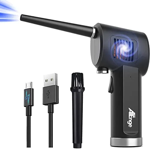 Elektrische Staubgebläse, Air Duster, 33000RPM PC Reinigungsset, Handheld Schnurloser Luftstaub, Tragbare Druckluftkanne mit USB-Kabel und Reinigungsbürste für Computer Tastatur Auto Haustierhaus
