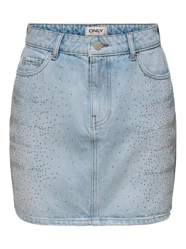Jeansrock ONLY ONLSTELLA RHINESTONE SHORT SKIRT DNM AZG von ONLY