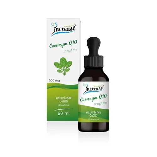 increase NATURALLY Liposomales Coenzym Q10 hochdosiert - 500mg pro Tag - Enzyme: Hochdosierte Coenzym Q10 Tropfen mit 500 mg pro Tagesdosis, natürlich gewonnen ohne chemische Extraktion, ideal für Energie und Vitalität.
