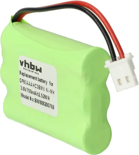 vhbw Akku kompatibel mit Motorola MBP481, MBP482, MBP483 Babyphone Babytalker (700 mAh, 3,6 V, NiMH)