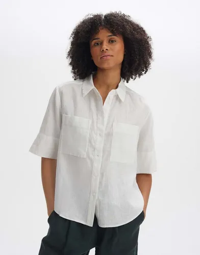 OPUS Kurzarmbluse Leinenbluse FILALIA