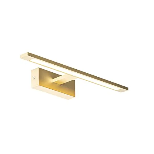 Qazqa Jerre Design Bad Wandleuchte Messing 41,5 cm inkl. LED - Elegante Wandleuchte für das Badezimmer, IP44, mit integriertem LED-Leuchtmittel. Stilvolles Design in Gold/Messing für eine ansprechende Beleuchtung.