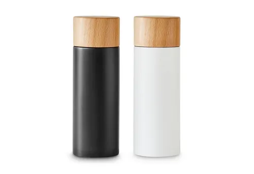 Springlane Salz-/Pfeffermühle Salz- und Pfeffermühlen-Set 2-tlg., aus Birkenholz - Schwarz/Weiß manuell, Langlebiges Keramikmahlwerk, Minimalistisches Design