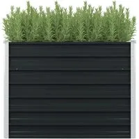 furnicato Hochbeet Anthrazit 100 x 100 x 77 cm Verzinkter Stahl