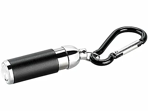 PEARL Schlüsselanhänger Lampe: Fokussierbare Mini-Taschenlampe mit Schlüsselanhänger (LED, Schlüsseltaschenlampe, Schlüssellicht)