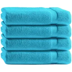 TRENDBUY24 Handtuch Set Handtücher Duschtücher Gästetücher Baumwolle Frottee Premium 4er Set, 100% Baumwolle (4-St), Duschtuch blau 70 cm x 140 cm