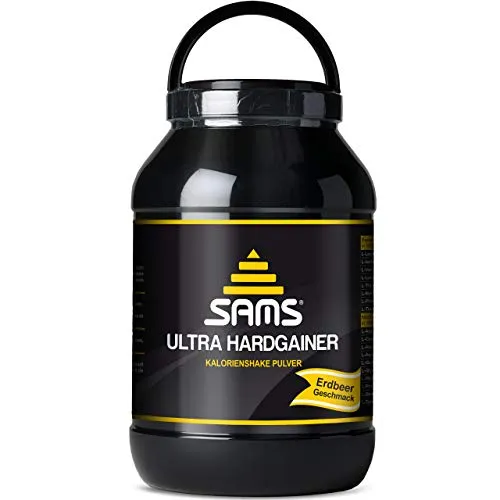 SAMS Ultra Hardgainer Erdbeere – Hochkalorischer Weight Gainer für Muskelaufbau - Hochkalorische Aufbaunahrung mit über 1057 kcal pro Shake, ideal für eine schnelle Gewichtszunahme. Einfach zubereitbar und lecker im Geschmack, für effektiven Masseaufbau geeignet.