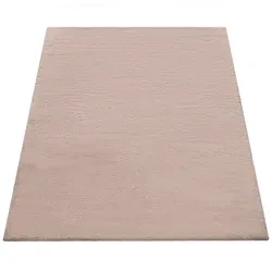 Paco Home Hochflorteppich Beige 100x200 cm - Teppiche & Böden, Hochflorteppich aus strapazierfähigem Polyester, ideal für Fußbodenheizung und pflegeleicht, schafft eine gemütliche Atmosphäre in Ihrem Zuhause.