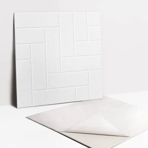 Selbstklebende PVC-Wand- und Bodenfliesen für die Küche Elegante Helle Steine