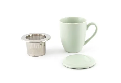 Hanseküche Tasse Teetasse mit Deckel und Sieb – XXL Teebecher 650ml, 1-tlg., Keramik, mit Ultrafeinfilter, Thermoeffekt, Dickwandige Keramik