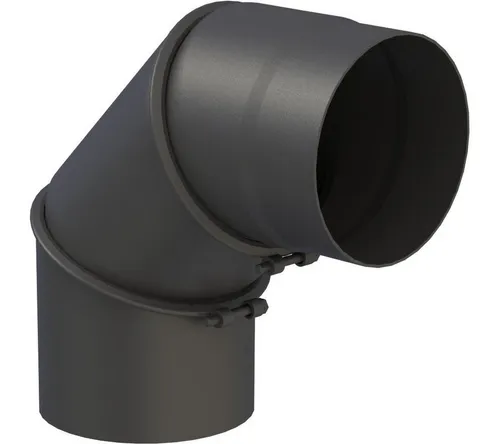 Feuercampus Ofenrohr Ø 120 mm Bogen drehbar 0-90° - schwarz, 120 mm