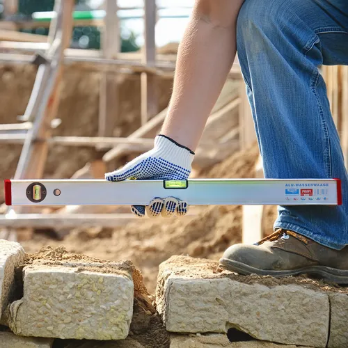 rabo Alu-Wasserwaage 80 cm justierbare Libelle Wasserwaagen für präzises horizontales und vertikales Messen 'Profi'