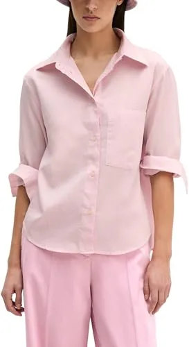 Marc O'Polo Langarmbluse relaxed fit aus Baumwoll-Satin - Vielseitige Langarmbluse für jeden Anlass. Der edle Baumwoll-Satin sorgt für einen luxuriösen Look, während der lockere Schnitt bequem sitzt. Ideal für Büro und Freizeit, kombinierbar mit verschiedenen Styles.