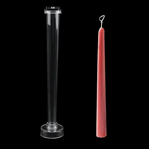 WANDIC 1 Stück Kerzenform, transparente Kunststoff-Kerzenhalter-Form für Kirche, Weihnachten, Kerzenlicht, Abendessen, Valentinstag, Heimdekoration, runde Spitze