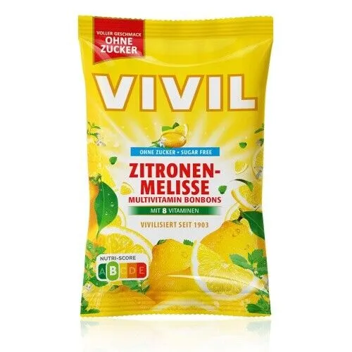 VIVIL Zitronenmelisse Multivitaminbonbons ohne Zucker | 120g