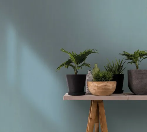 Tapete Blau Uni Muster für Schlaf und Wohnzimmer 10,05x0,70m MADE IN GERMANY