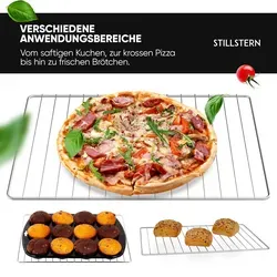 Stillstern Grillrost für Minibackofen MB45-LED 2G & MB45-MX 2G - Grillrost für Stillstern Minibacköfen, ideal für gleichmäßiges Grillen und Braten, Maße: ca. B 40cm x T 29,5cm, sorgt für perfekte Ergebnisse.