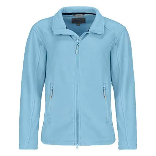 Blue Wave Damen Fleecejacke Henriette mit Stehkragen - Jacke mit Kordelzug am Bund in Oceanblau Größe 46