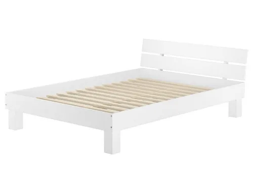 ERST-HOLZ Massivholzbett Futonbett Doppelbett Ehebett Buche Massiv Waschweiß 160 x 200 cm, Buche waschweiß