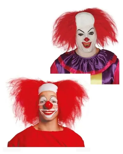 Horror-Shop Clowns Perücke aus Latex mit Halbglatze für Fasching und Halloween