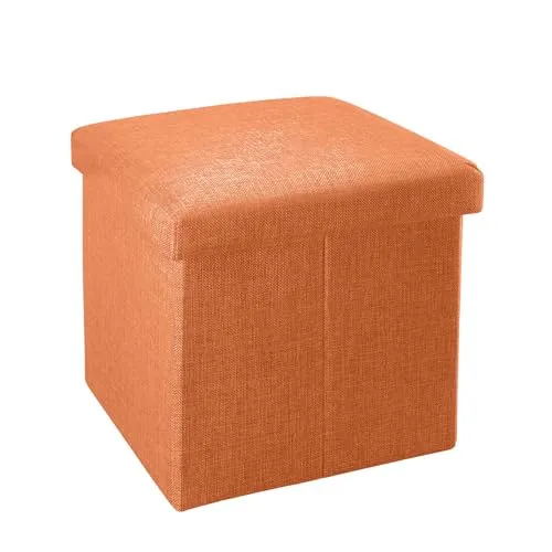 INTIRILIFE Faltbarer Sitzhocker MANDARINEN ORANGE - Multifunktionale Aufbewahrungsbox - Dieser elegante Sitzhocker in mandarinem Orange bietet nicht nur Stauraum, sondern auch eine bequeme Sitzgelegenheit. Ideal für Bücher, Spielzeug und mehr. Robuste Qualität und modernes Design machen ihn zum perfekten Möbelstück für jedes Zuhause.