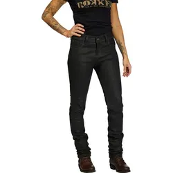 Rokker Rokkertech Damen Motorrad Jeans - Schwarz, Größe 28 - Hochabriebfeste Motorradjeans aus Stretch Denim mit UHMWPE-Faser für optimalen Komfort und Bewegungsfreiheit. Ideal für stilbewusste Motorradfahrerinnen.