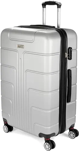 BRUBAKER Reisekoffer Miami - Erweiterbarer Hartschalen Rollkoffer - Koffer aus robustem ABS-Material, um 20% erweiterbar für mehr Gepäck, mit integriertem Zahlenschloss und 360° Rollen für müheloses Reisen.