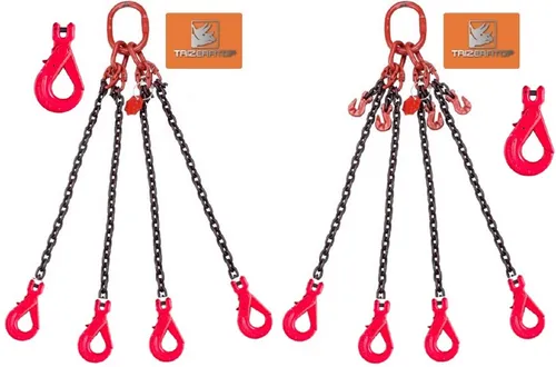 Kettengehänge 4-Strang 6mm mit Sicherheitshaken, WLL 2360kg - Robustes 4-Strang Kettengehänge, ideal für den professionellen Einsatz in der Industrie. Mit einem 2m Kettenkürzer und Sicherheitshaken für optimale Sicherheit und Flexibilität.