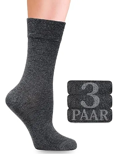 Fiera Besa BusinessSocken mit Lycra für Damen: Komfortnaht am Ansatz der Zehennägel; für Business und Freizeit; 3 Paar