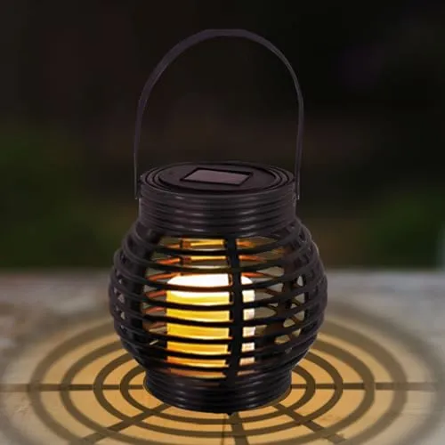 LQWELL® 1 Stück Solarlampen Klein für Garten Außen, Wasserdichte Solarlaterne, Rattan Gartenleuchten Draußen, Solar Laterne Warmweiß für Hof, Zimmer, Party Fest deko