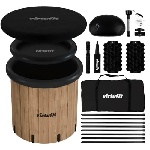 VirtuFit Eisbad XXL – 375 Liter in Holzoptik
