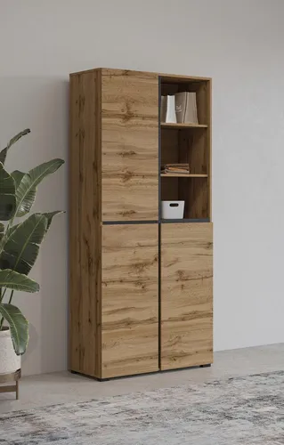 OTTO home Schuhschrank Cross, 183,5 cm hoch - Moderner Schuhschrank mit 3 Türen und viel Stauraum für ca. 24 Paar Schuhe. Flexibel einstellbare Einlegeböden bieten individuelle Anpassungsmöglichkeiten für dein Zuhause.