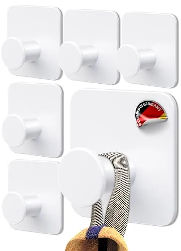 4smile Handtuchhalter ohne Bohren 6er Set in weiß von 4smile