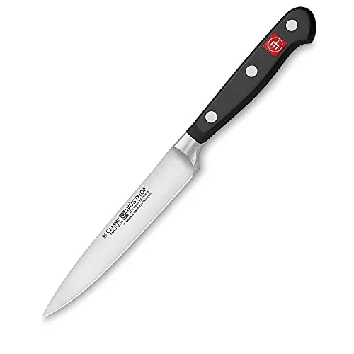 WÜSTHOF Classic Gemüsemesser 12 cm, Schwarz - Obstmesser & Gemüsemesser mit 12 cm Klinge, ideal für präzise Schnitte und ergonomischen Griff für sicheres, ermüdungsfreies Arbeiten in der Küche.