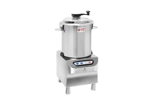 Royal Catering Tischkutter Edelstahl 2200 W - Küchenmaschinen mit 18 l Fassungsvermögen, leistungsstarkem 2200-W-Motor und praktischer Pulse-Funktion für müheloses Schneiden von Fleisch und Gemüse.
