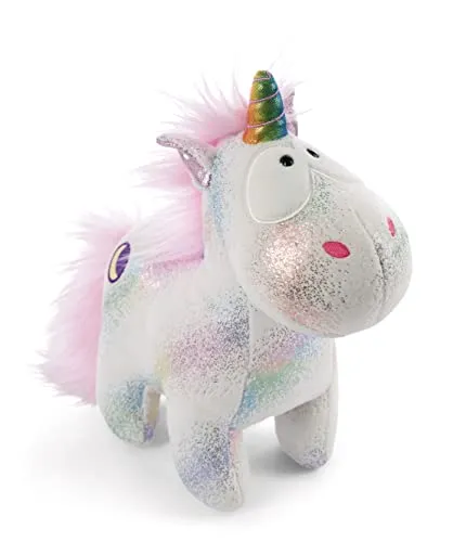 Nici 48629 Einhorn Moon Keeper - 22 cm stehendes Plüsch-Einhorn, zauberhaftes Design mit glitzerndem Regenbogenhorn und Metallic-Foliendruck für traumhafte Kuschelstunden
