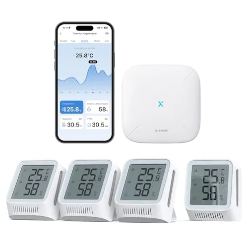X-Sense WLAN Hygrometer Thermometer Innen mit App-Steuerung von X-Sense