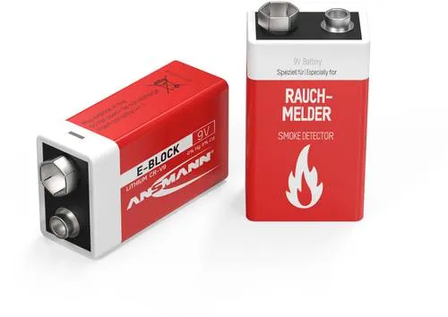 Ansmann 9V Lithium E-Block Batterie für Rauchmelder